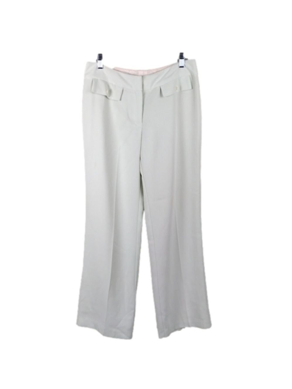 Tailor B. Moss Vintage Cream Flat Front Mid Rise Straight Leg Casual Dress Pant